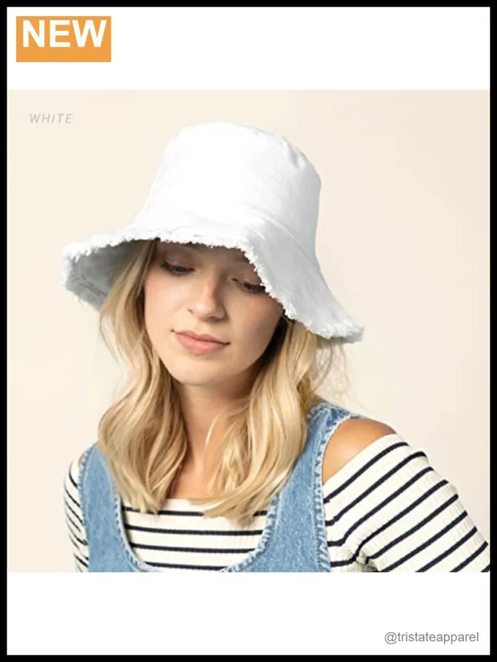 Frayed Bucket Hat Washed Cotton Floppy Wide Brim Boonie Cap